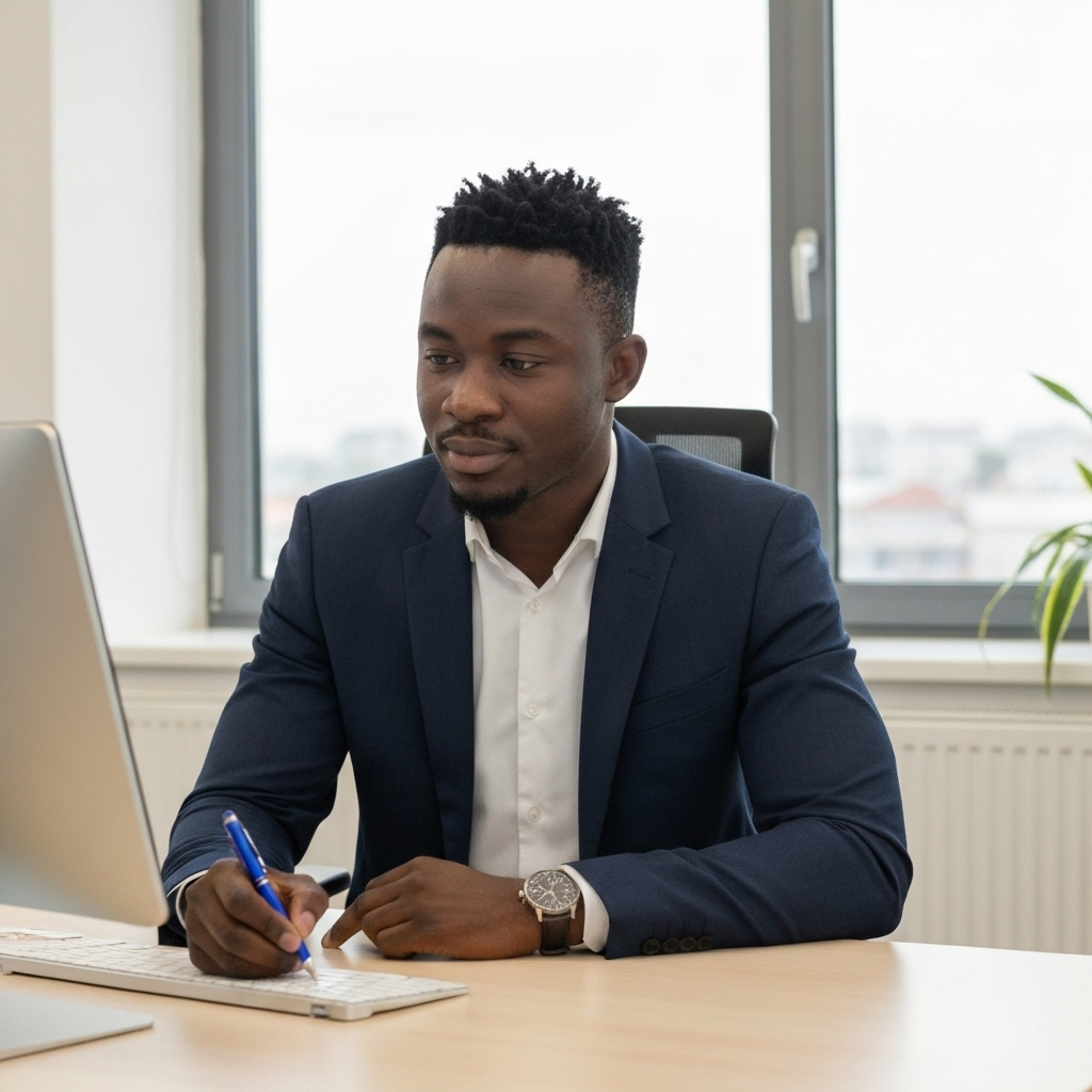 Processus d'inscription Affactura - Entrepreneur africain s'inscrivant sur la plateforme
